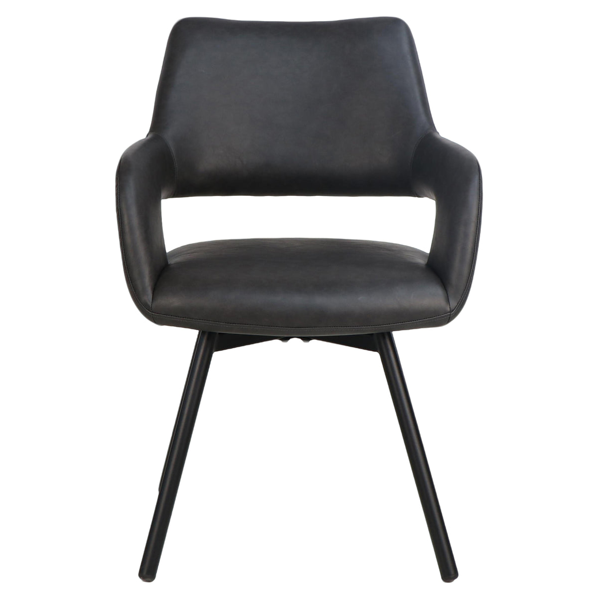 Ryder Swivel Dining and Accent Chair (Charcoal and Black) (Set of 2)