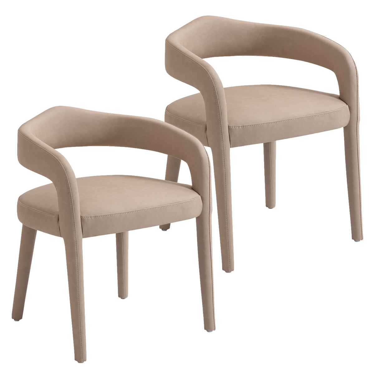 Caden Dining/Lounge Chair (Beige) (Set of 2)