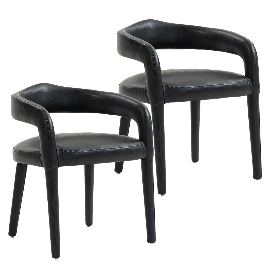 Caden Dining/Lounge Chair (Charcoal) (Set of 2)
