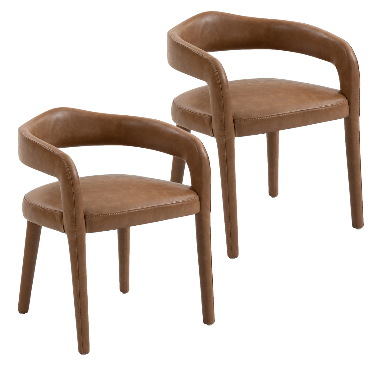 Caden Dining/Lounge Chair (Saddle) (Set of 2)