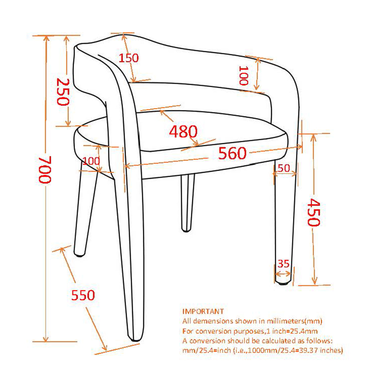 Caden Dining/Lounge Chair (Saddle) (Set of 2)