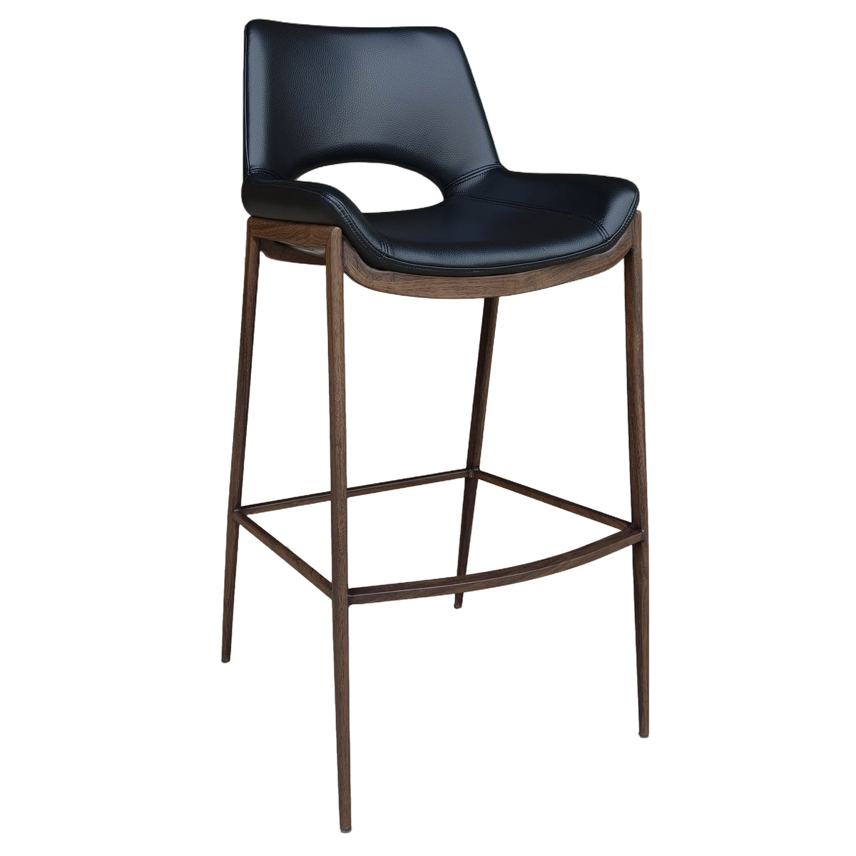 Icona 30″ Bar Stool (Black and Walnut) (Set of 2)