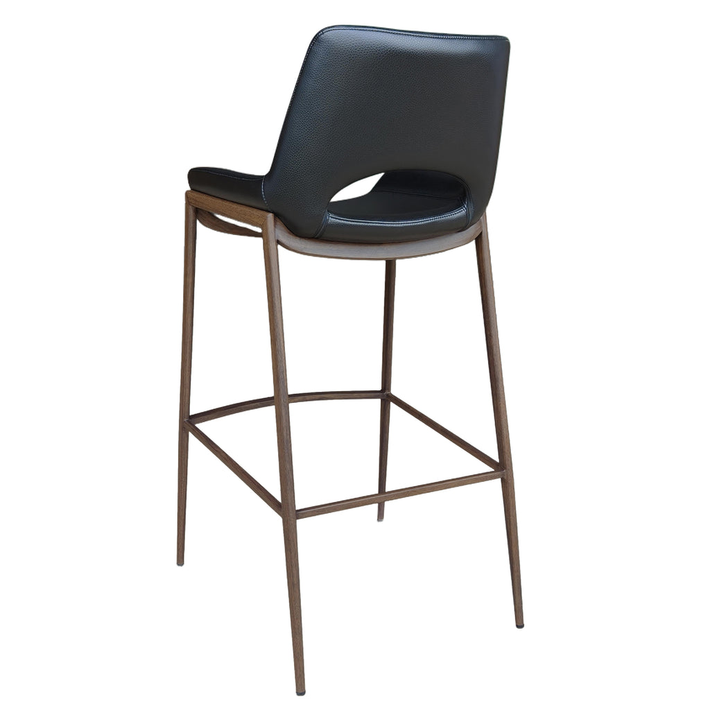 Icona 30″ Bar Stool (Black and Walnut) (Set of 2)
