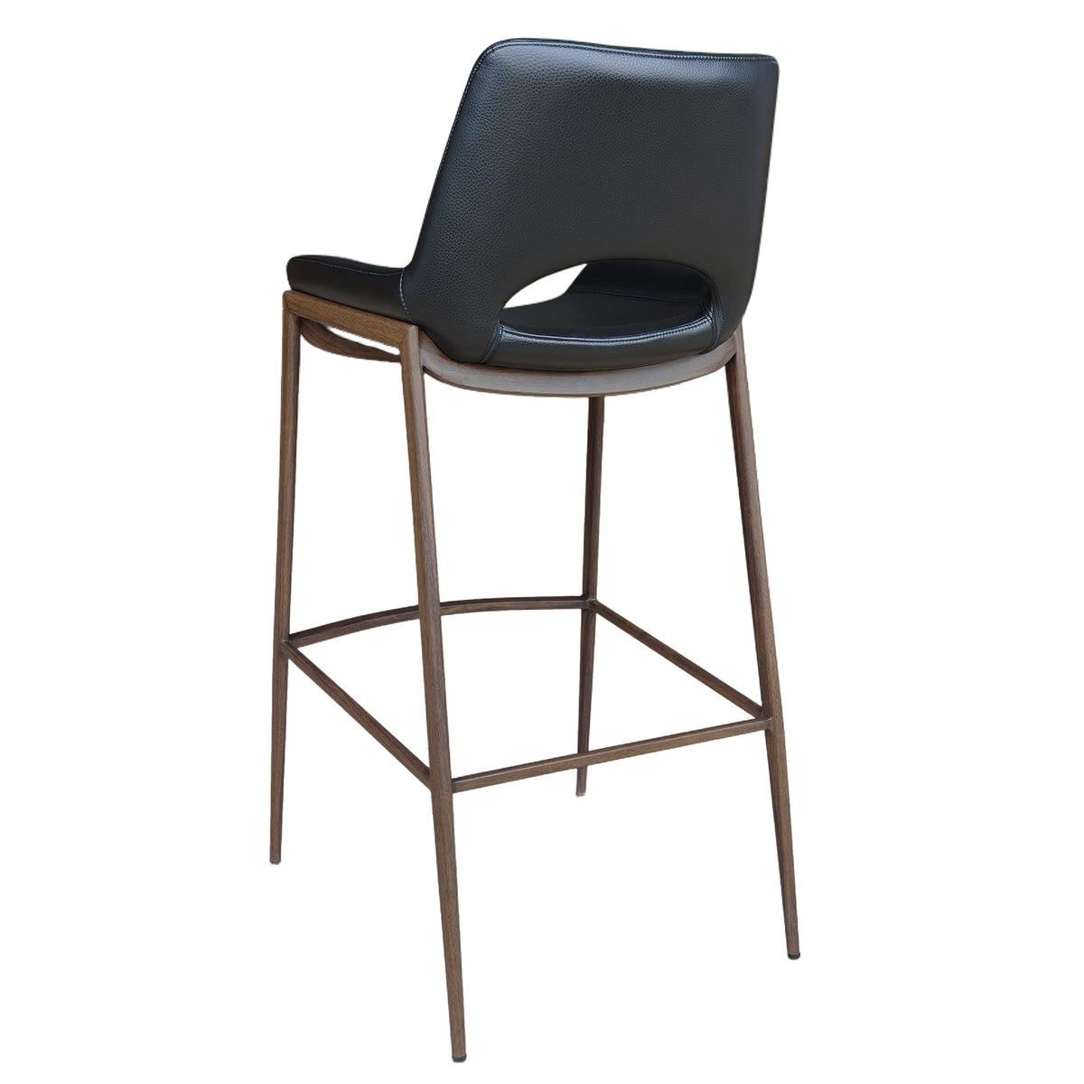 Icona 30″ Bar Stool (Black and Walnut) (Set of 2)