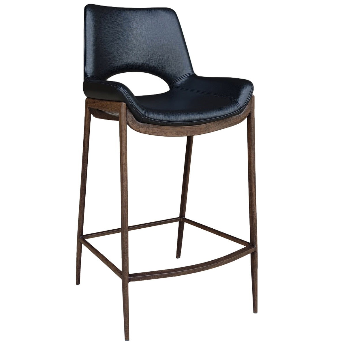 Icona 26″ Counter Stool (Black and Walnut) (Set of 2)