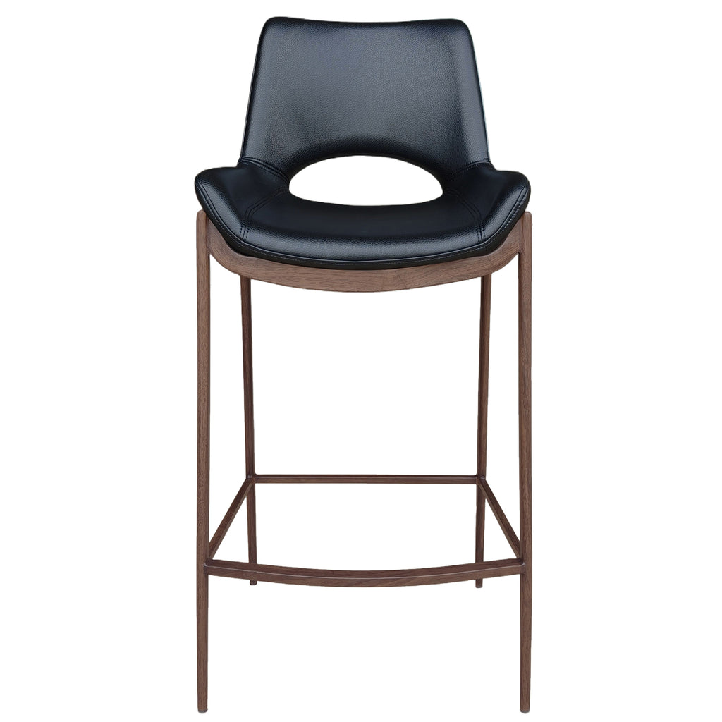 Icona 26″ Counter Stool (Black and Walnut) (Set of 2)