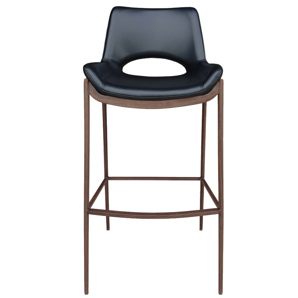 Icona 30″ Bar Stool (Black and Walnut) (Set of 2)
