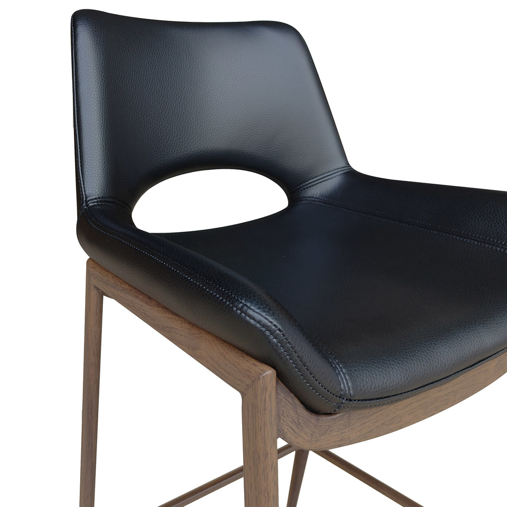 Icona 30″ Bar Stool (Black and Walnut) (Set of 2)
