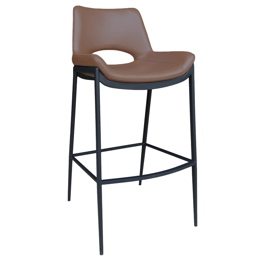 Icona 30″ Bar Stool (Saddle and Black) (Set of 2)