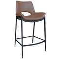 Icona 26″ Counter Stool (Saddle and Black) (Set of 2)