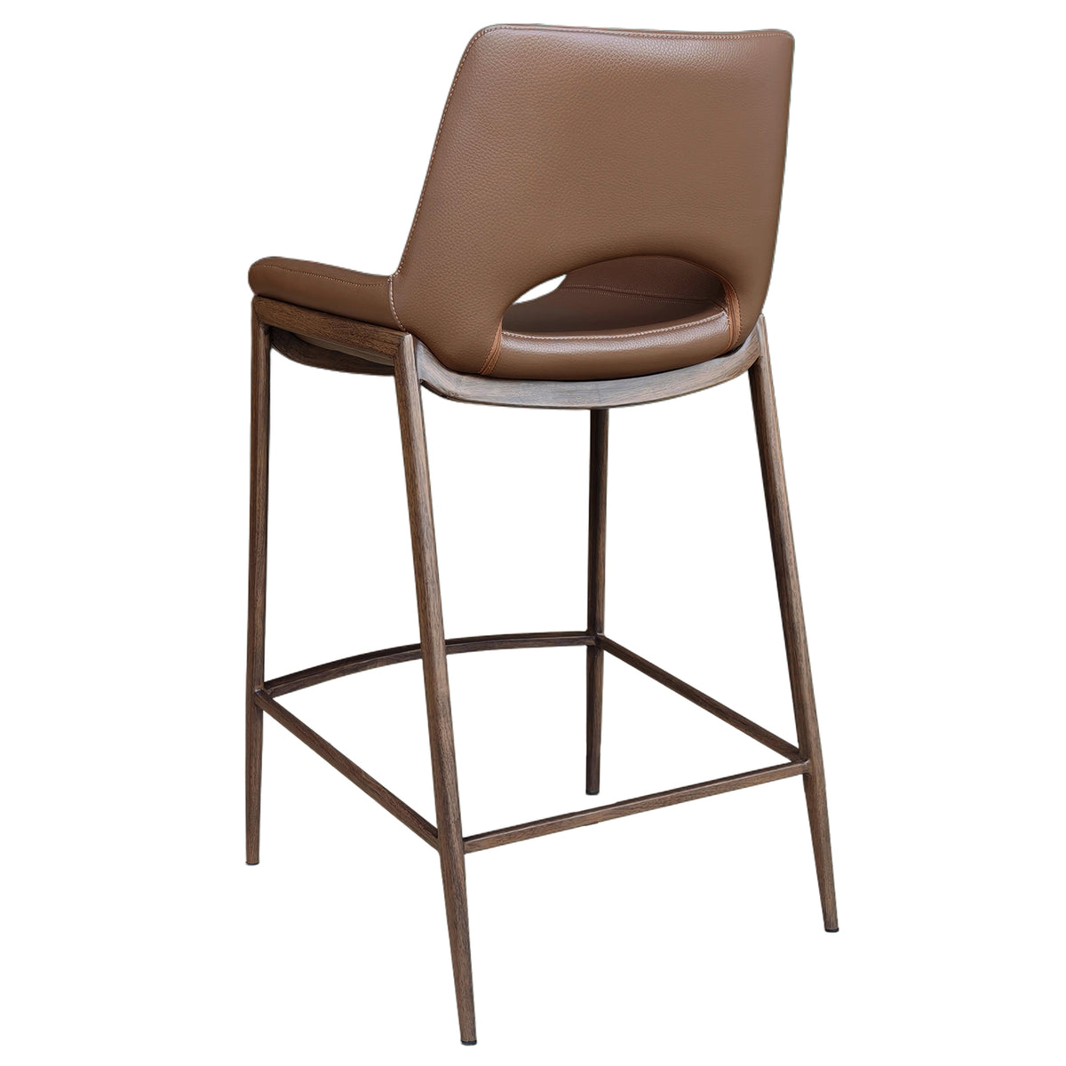 Icona 26″ Counter Stool (Saddle and Walnut) (Set of 2)