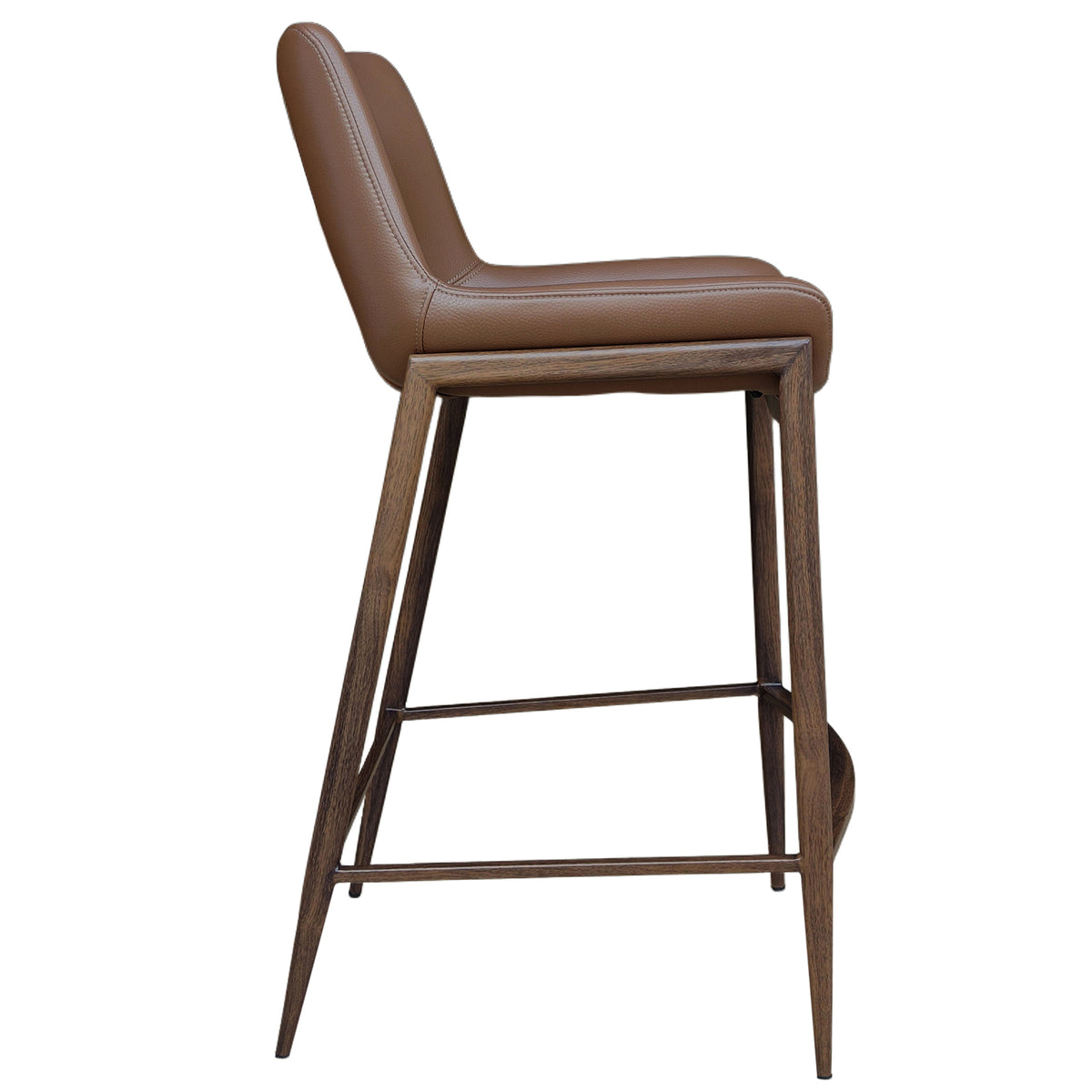 Icona 26″ Counter Stool (Saddle and Walnut) (Set of 2)