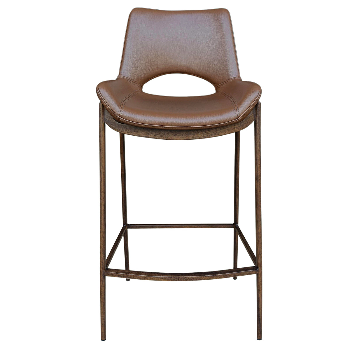Icona 26″ Counter Stool (Saddle and Walnut) (Set of 2)