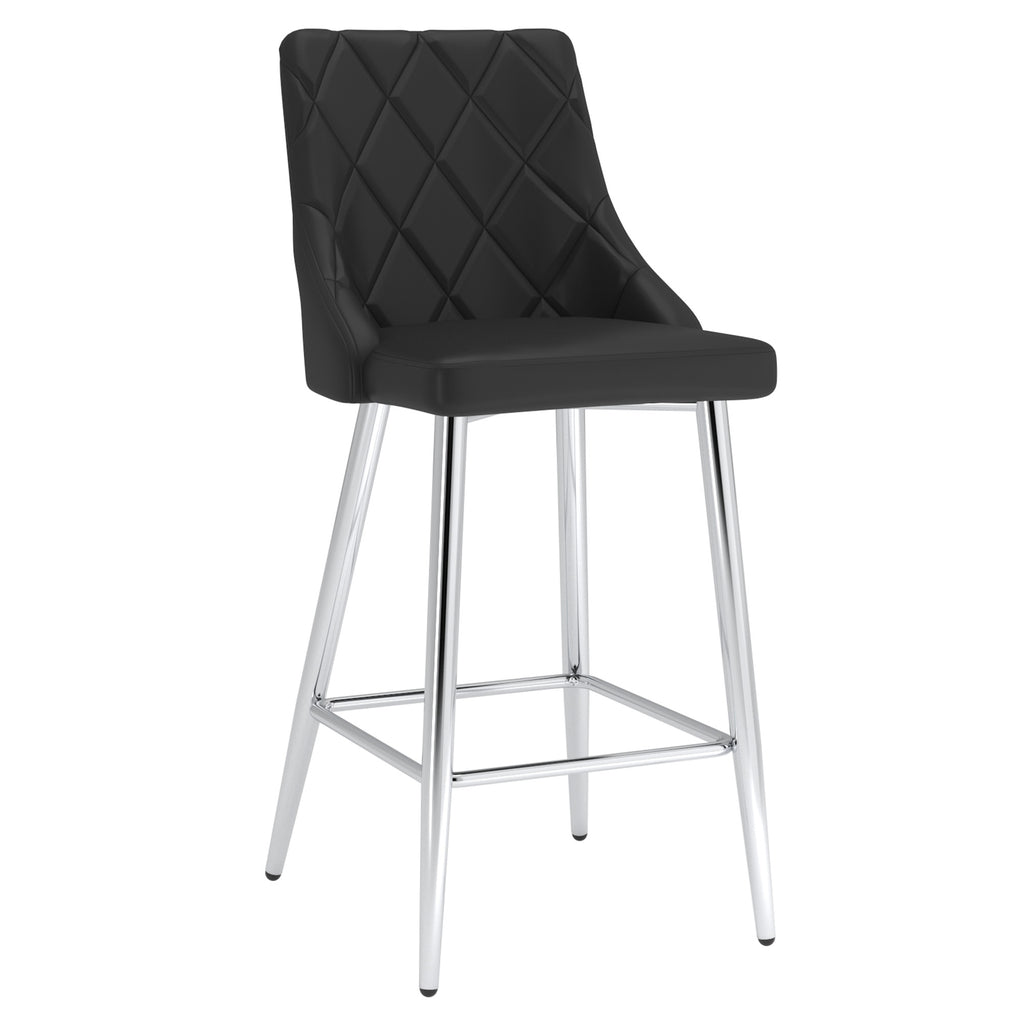 Devo 26″ Counter Stool (Black and Chrome) (Set of 2)
