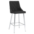 Devo 26″ Counter Stool (Black and Chrome) (Set of 2)