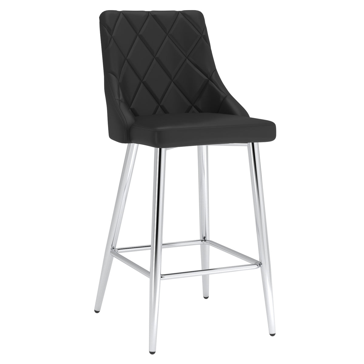 Devo 26″ Counter Stool (Black and Chrome) (Set of 2)