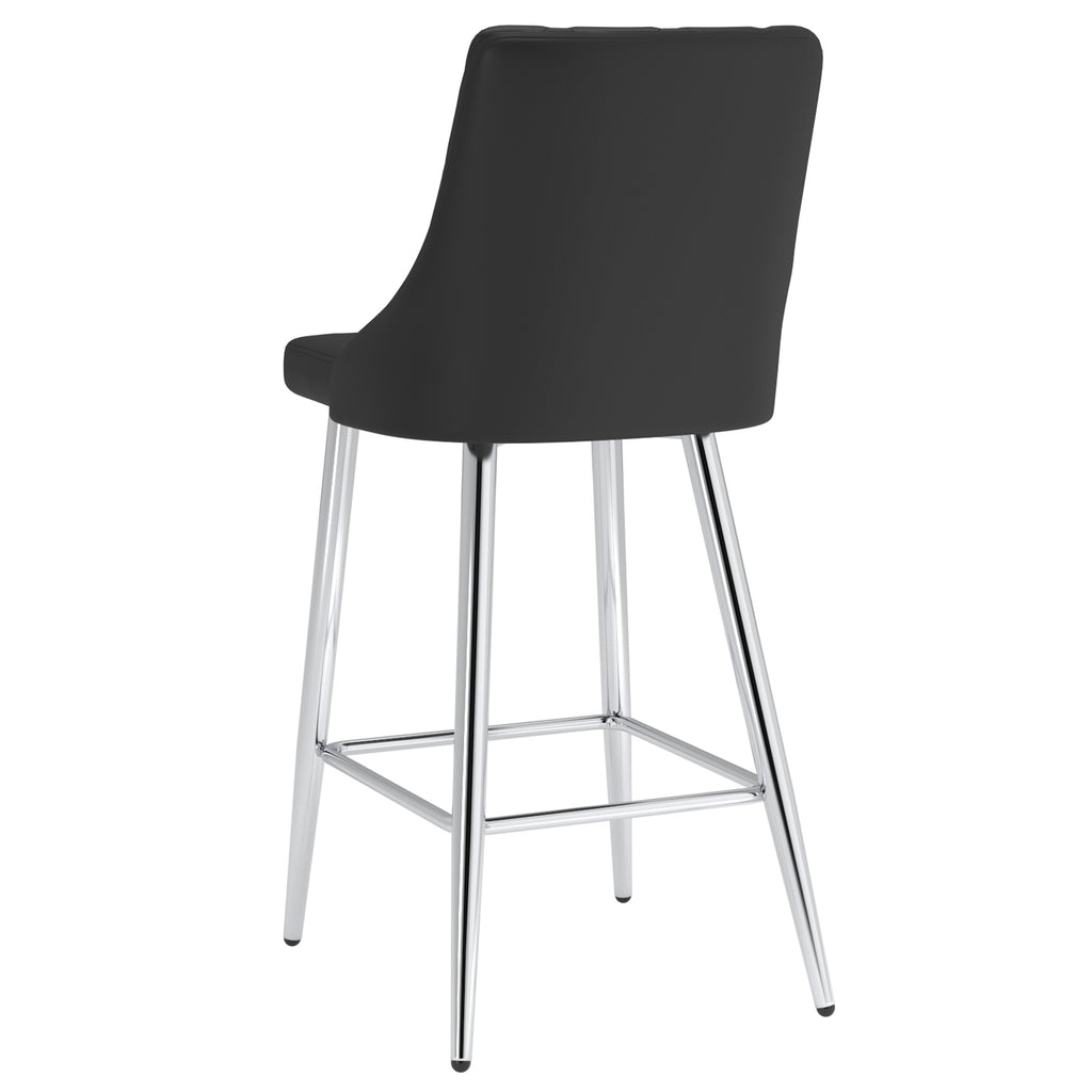 Devo 26″ Counter Stool (Black and Chrome) (Set of 2)