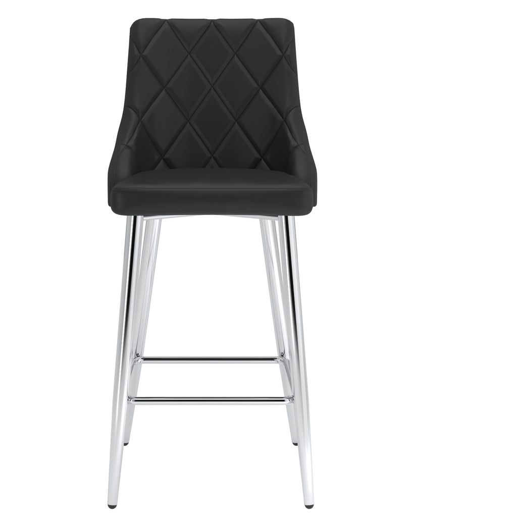 Devo 26″ Counter Stool (Black and Chrome) (Set of 2)
