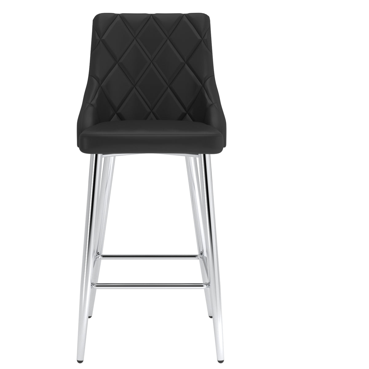 Devo 26″ Counter Stool (Black and Chrome) (Set of 2)