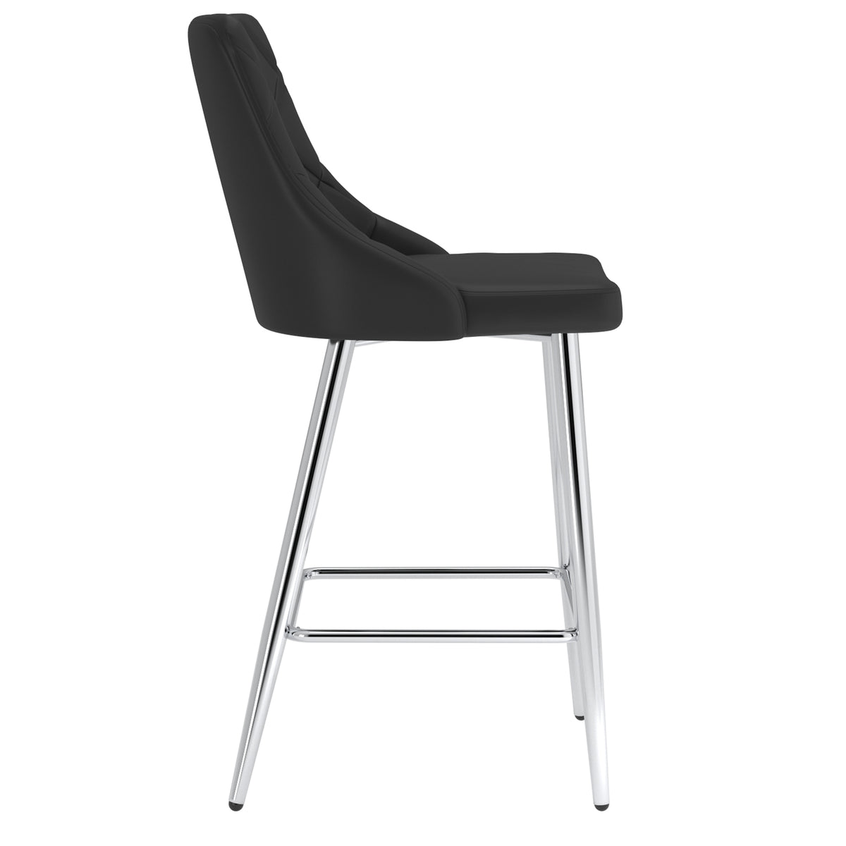 Devo 26″ Counter Stool (Black and Chrome) (Set of 2)