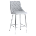 Devo 26″ Counter Stool (Light Grey and Chrome) (Set of 2)