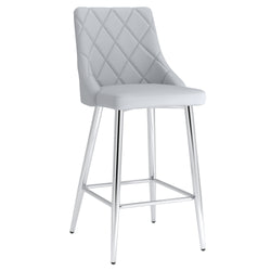Devo 26″ Counter Stool (Light Grey and Chrome) (Set of 2)