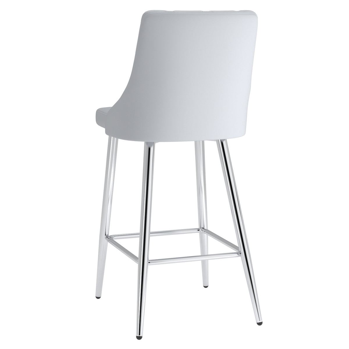 Devo 26″ Counter Stool (Light Grey and Chrome) (Set of 2)