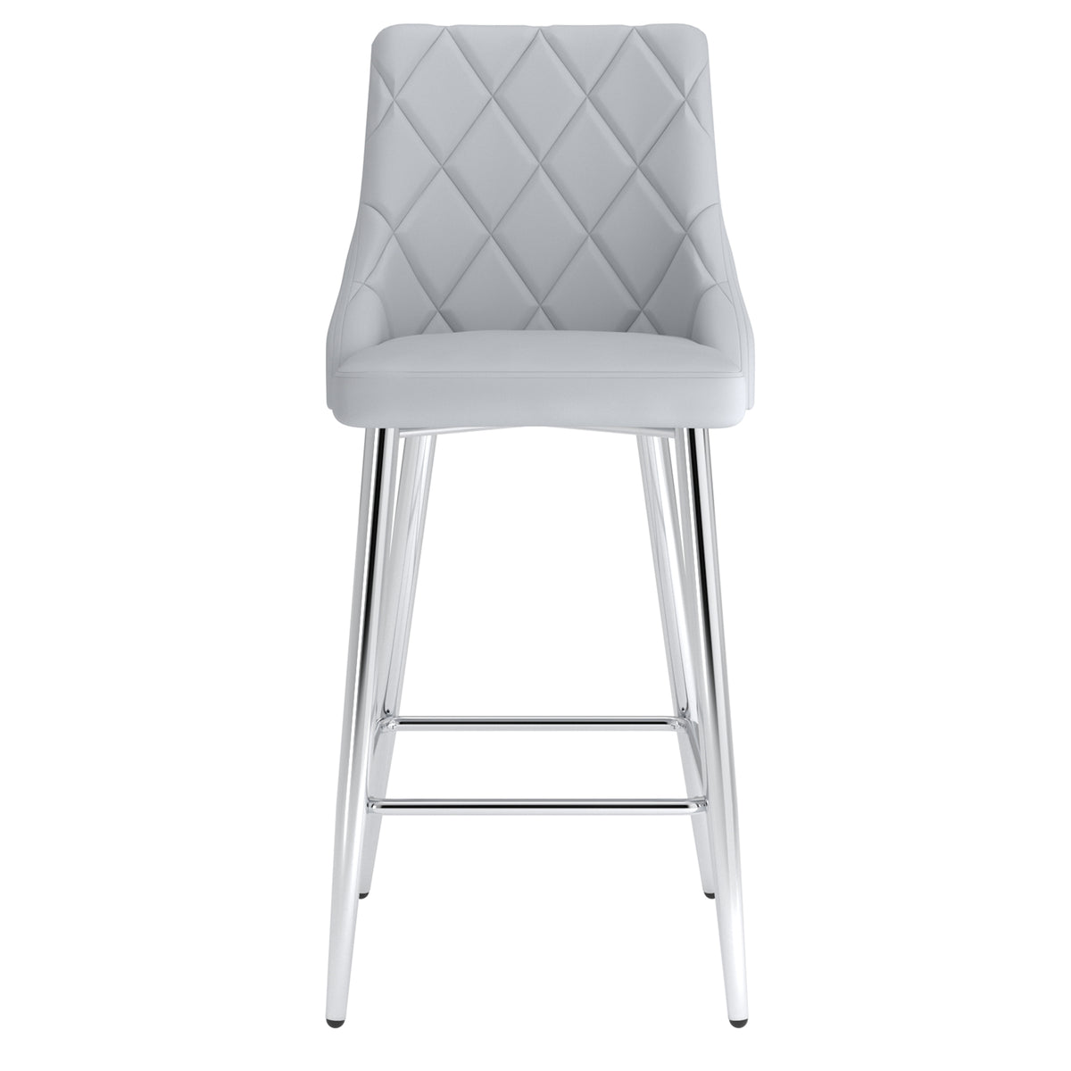 Devo 26″ Counter Stool (Light Grey and Chrome) (Set of 2)