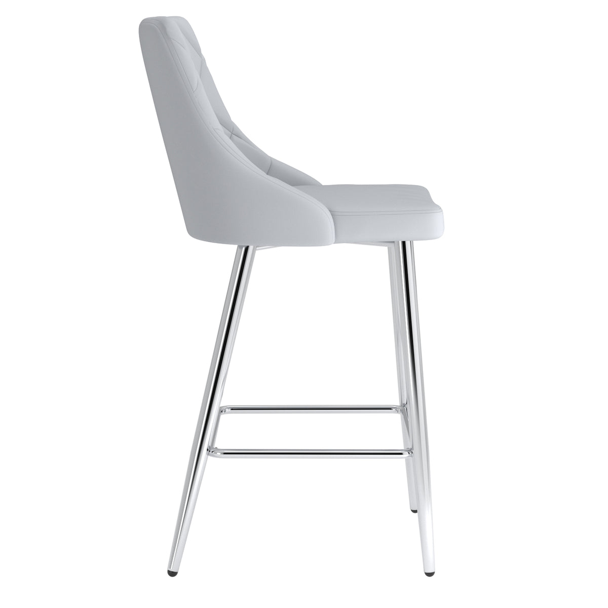 Devo 26″ Counter Stool (Light Grey and Chrome) (Set of 2)
