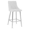 Devo 26″ Counter Stool (White and Chrome) (Set of 2)