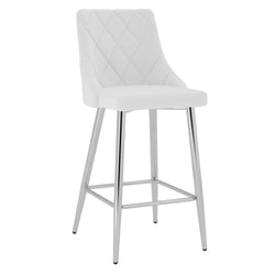 Devo 26″ Counter Stool (White and Chrome) (Set of 2)