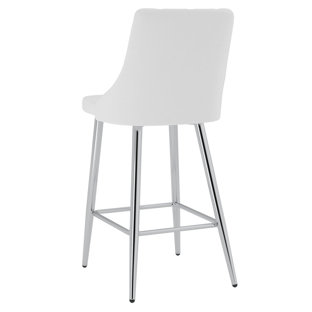 Devo 26″ Counter Stool (White and Chrome) (Set of 2)