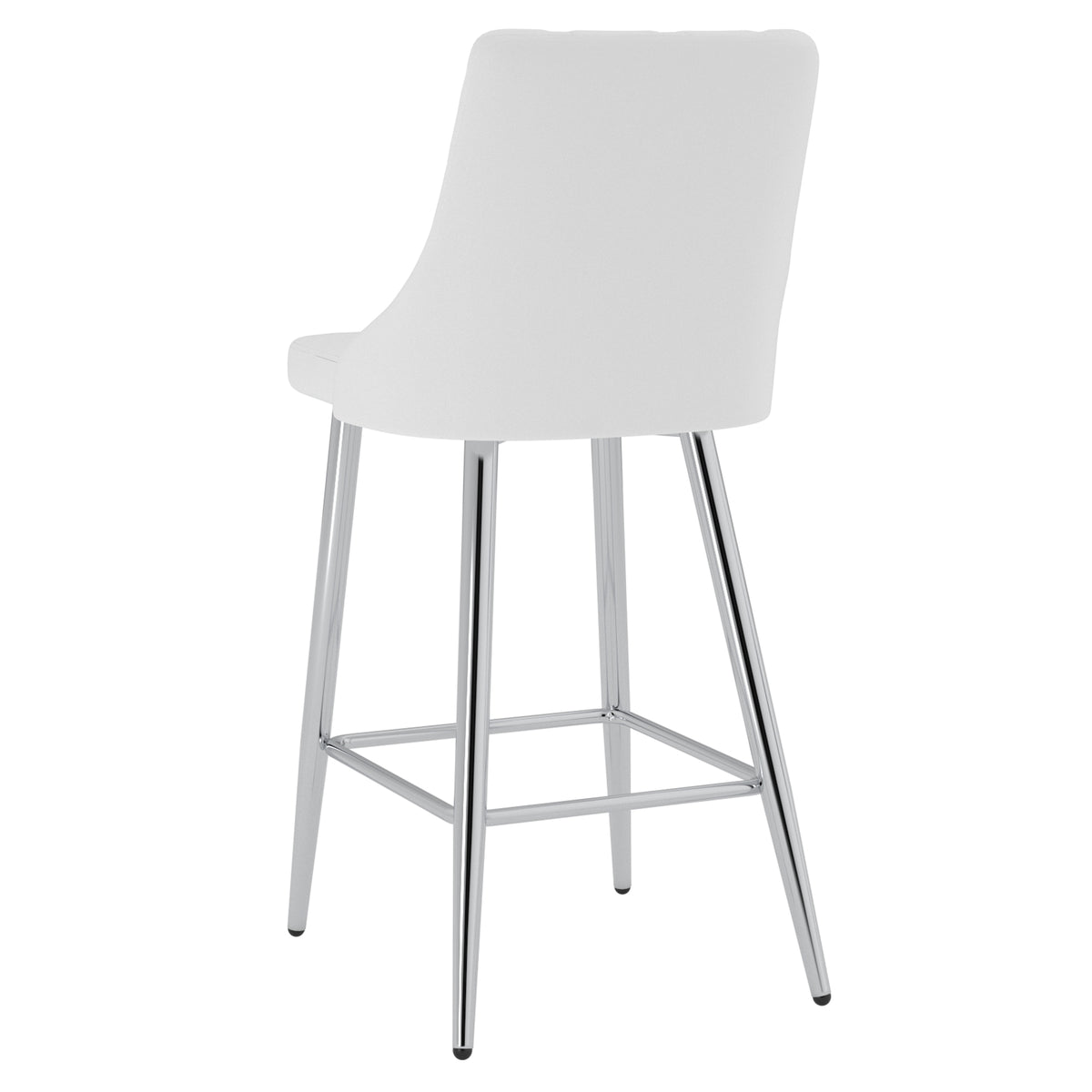 Devo 26″ Counter Stool (White and Chrome) (Set of 2)