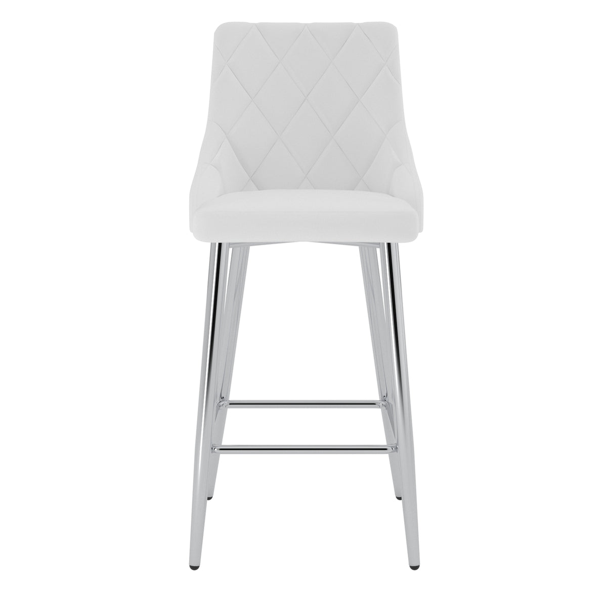 Devo 26″ Counter Stool (White and Chrome) (Set of 2)