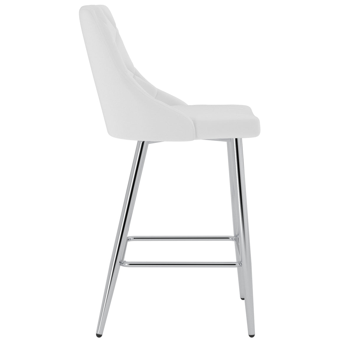 Devo 26″ Counter Stool (White and Chrome) (Set of 2)