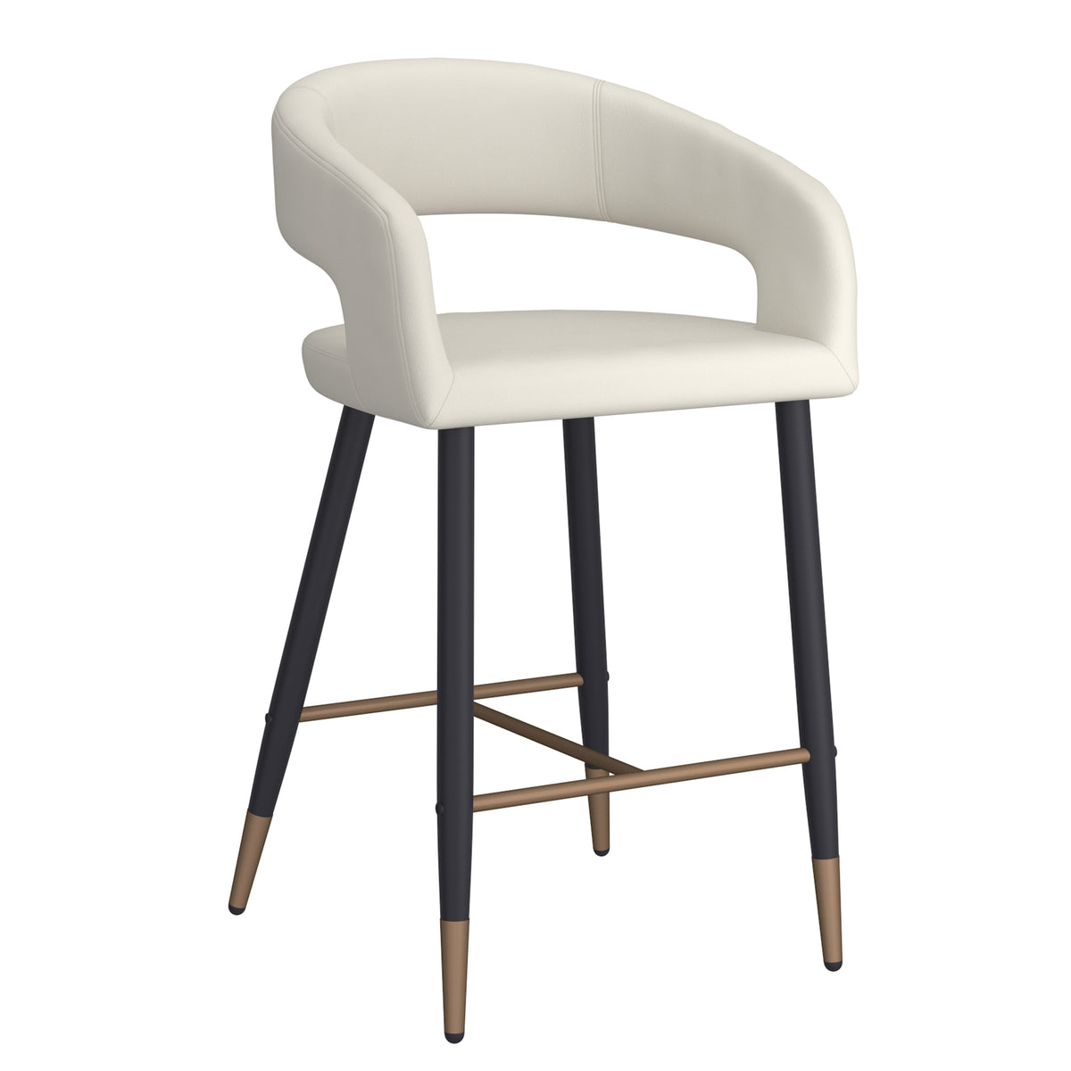 Crimson 26″ Counter Stool (Beige and Black) (Set of 2)