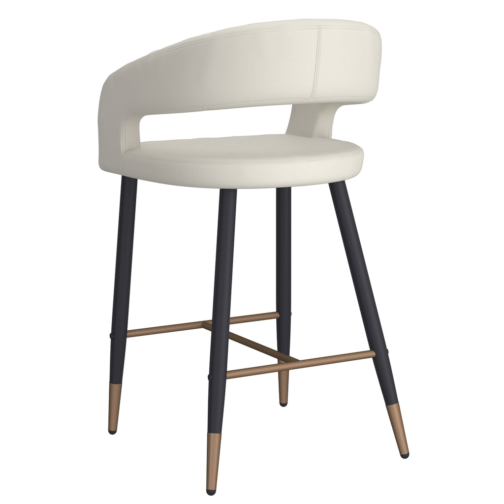 Crimson 26″ Counter Stool (Beige and Black) (Set of 2)