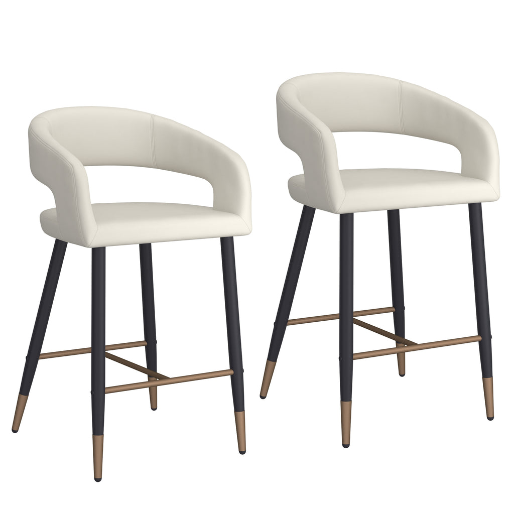 Crimson 26″ Counter Stool (Beige and Black) (Set of 2)