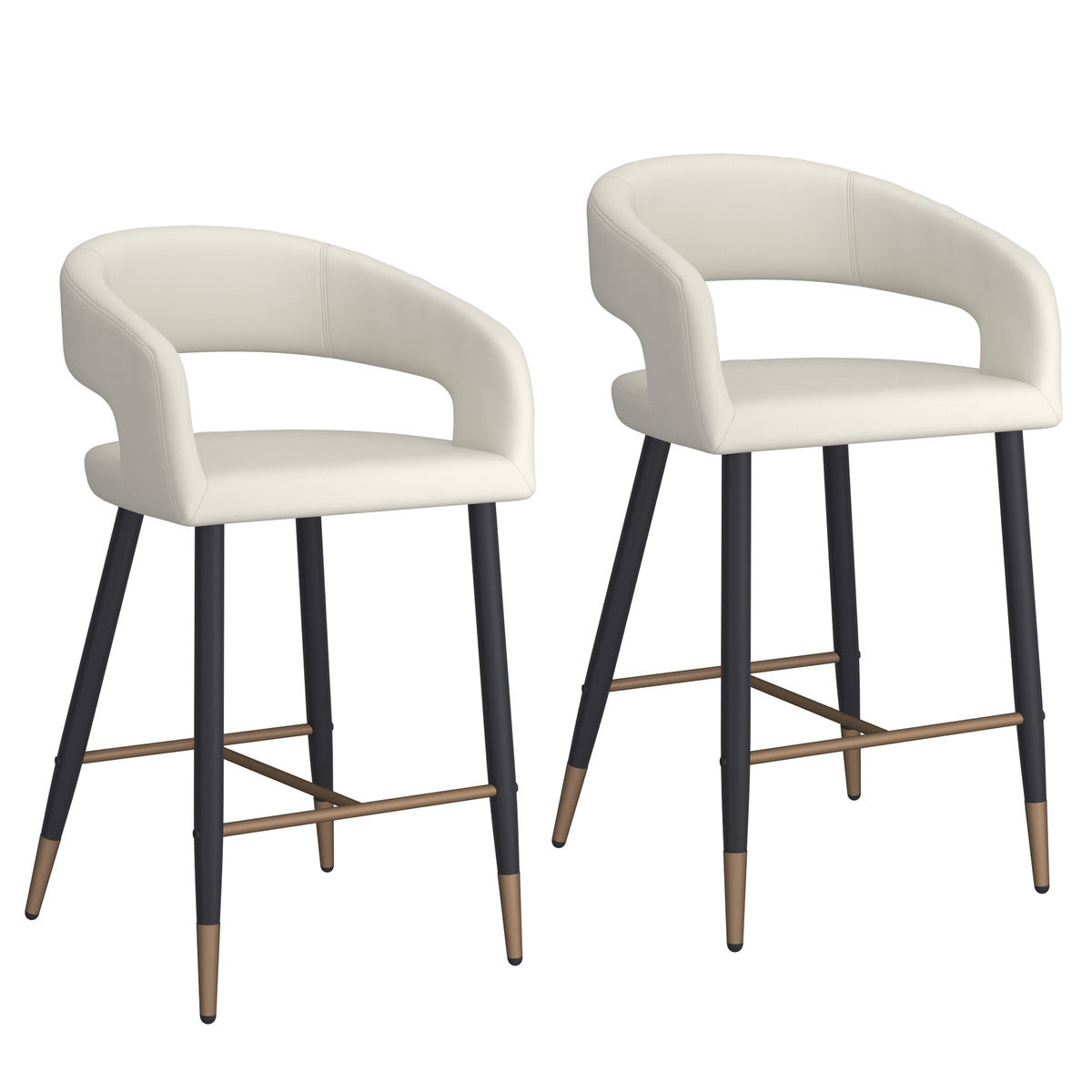 Crimson 26″ Counter Stool (Beige and Black) (Set of 2)