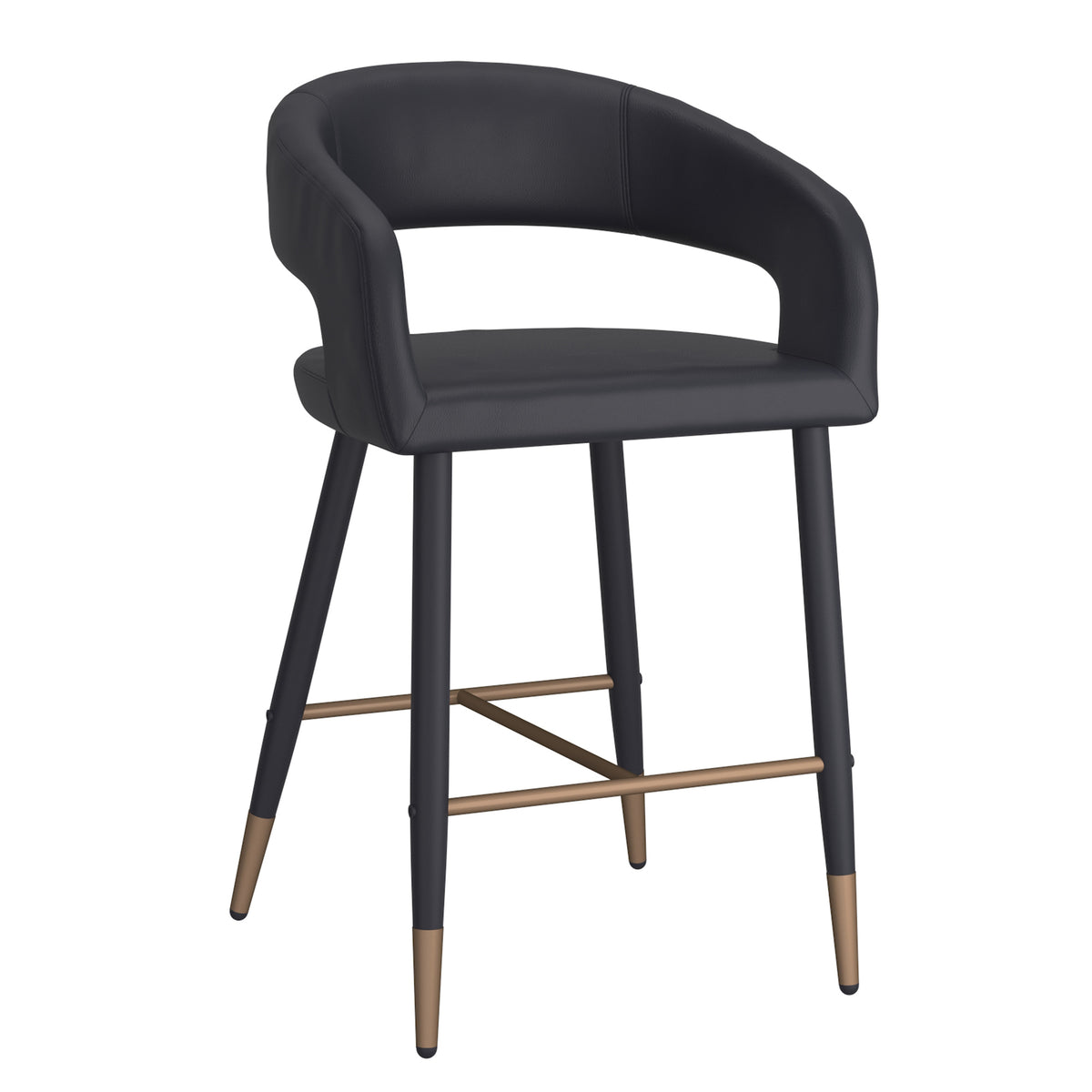 Crimson 26″ Counter Stool (Black and Black) (Set of 2)
