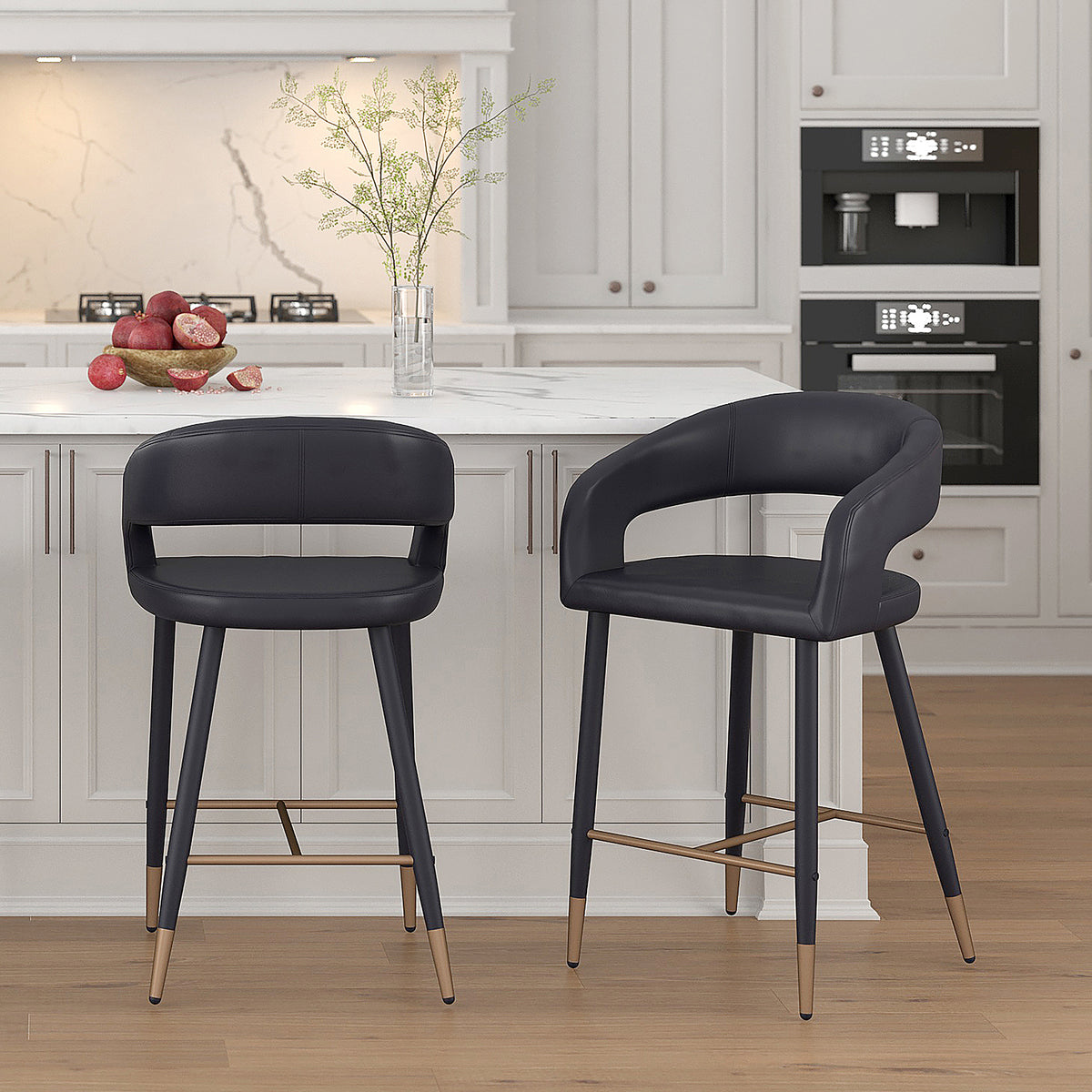 Crimson 26″ Counter Stool (Black and Black) (Set of 2)