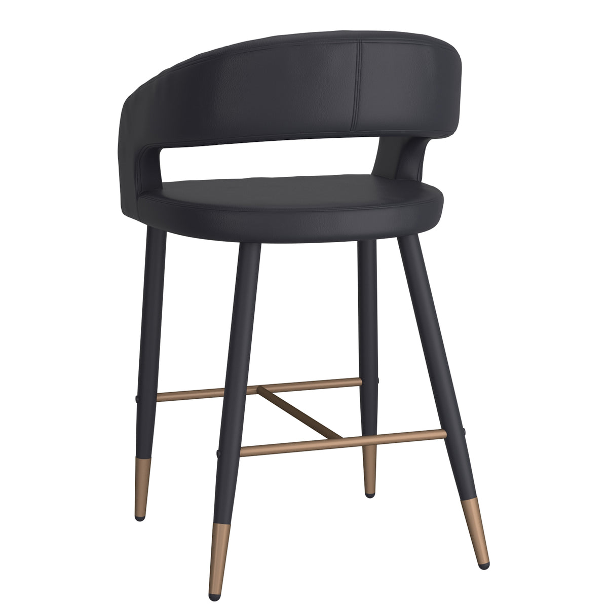 Crimson 26″ Counter Stool (Black and Black) (Set of 2)