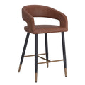 Crimson 26″ Counter Stool (Saddle and Black) (Set of 2)