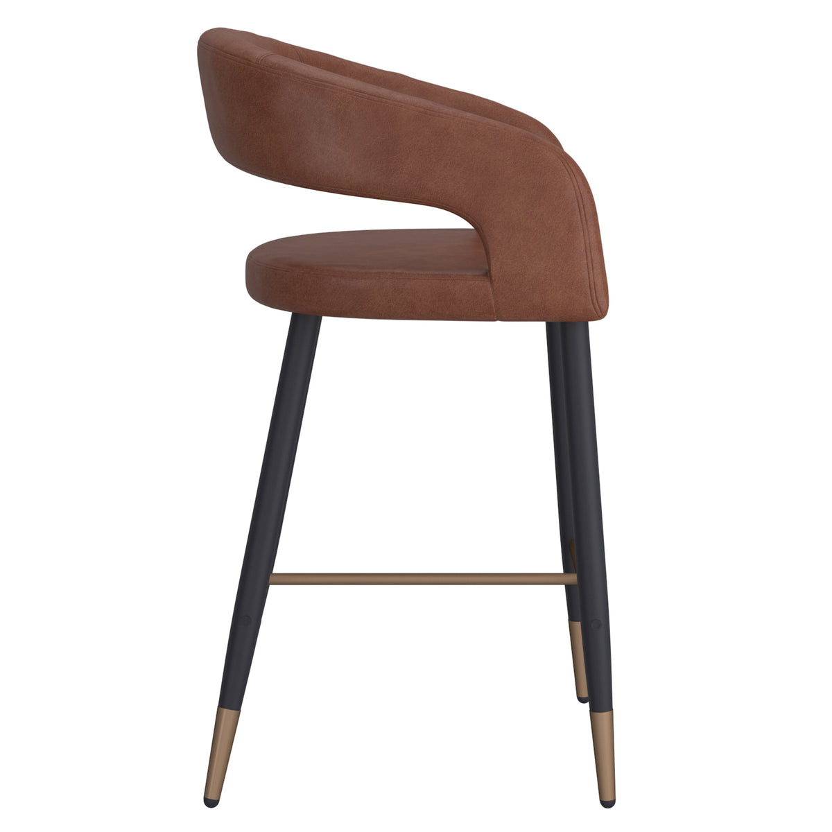 Crimson 26″ Counter Stool (Saddle and Black) (Set of 2)