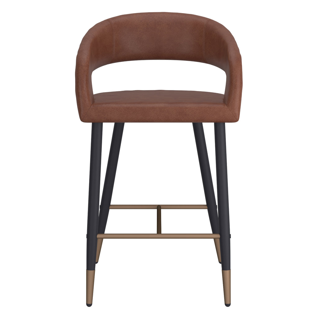 Crimson 26″ Counter Stool (Saddle and Black) (Set of 2)
