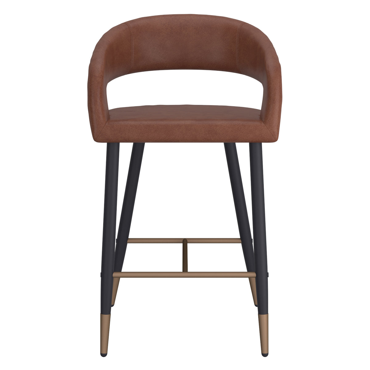 Crimson 26″ Counter Stool (Saddle and Black) (Set of 2)