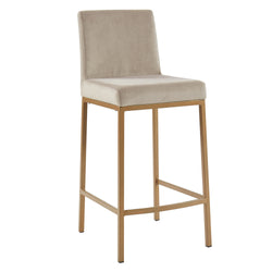 Diego 26″ Counter Stool (Beige and Aged Gold) (Set of 2)