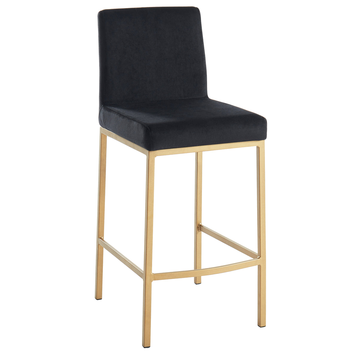 Diego 26″ Counter Stool (Black and Aged Gold) (Set of 2)