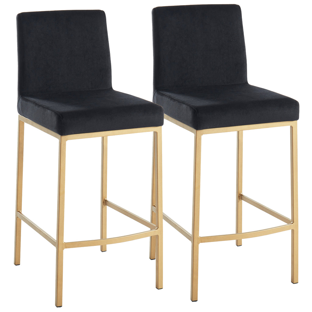 Diego 26″ Counter Stool (Black and Aged Gold) (Set of 2)