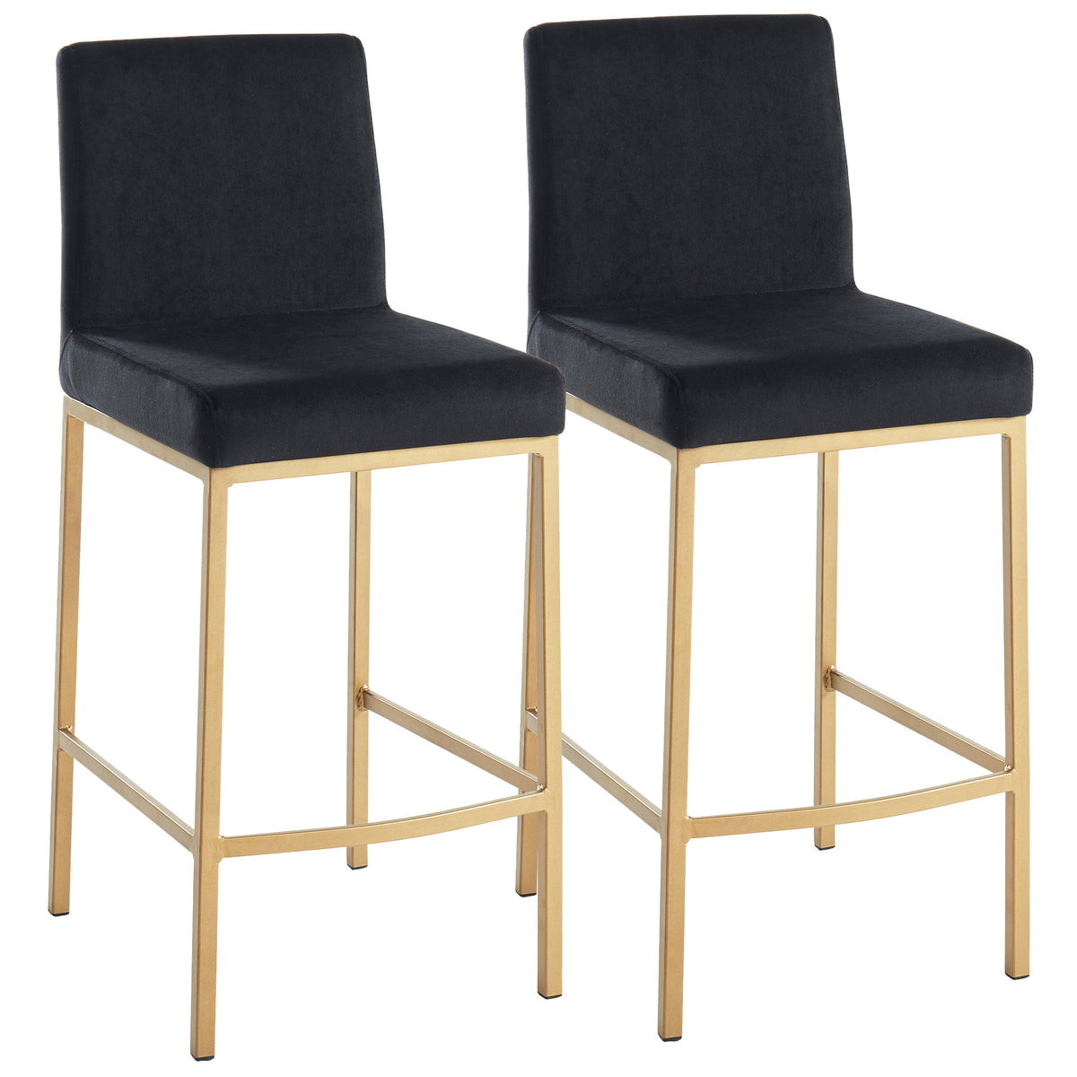 Diego 26″ Counter Stool (Black and Aged Gold) (Set of 2)